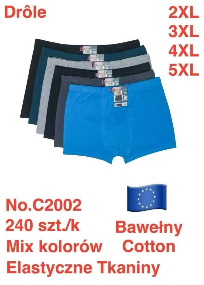 Bokserki męskie Roz M-2XL, Mix kolor Paczka 24 szt